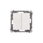 Simon 55 WMDL-TW6-2X-114 Łącznik schodowy podwójny bez piktogramu (moduł) 10 AX, 250 V~, szybkozłącza; Jasnoszary mat
