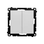 Simon 55 WMDL-TW6-2X-143 Łącznik schodowy podwójny bez piktogramu (moduł) 10 AX, 250 V~, szybkozłącza; Aluminium mat