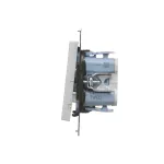 Simon 55 WMDL-TW6-2X-143 Łącznik schodowy podwójny bez piktogramu (moduł) 10 AX, 250 V~, szybkozłącza; Aluminium mat