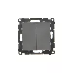 Simon 55 WMDL-TW6-2X-149 Łącznik schodowy podwójny bez piktogramu (moduł) 10 AX, 250 V~, szybkozłącza; Czarny mat