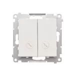 Simon 55 WMDL-TW6-2L2-111 Łącznik schodowy podwójny z podświetleniem – osobne podświetlenie dla każdego klawisza (moduł) 10 AX, 250 V~, szybkozłącza; Biały mat