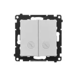 Simon 55 WMDL-TW6-2L2-114 Łącznik schodowy podwójny z podświetleniem – osobne podświetlenie dla każdego klawisza (moduł) 10 AX, 250 V~, szybkozłącza; Jasnoszary mat