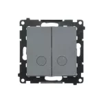 Simon 55 WMDL-TW6-2L2-116 Łącznik schodowy podwójny z podświetleniem – osobne podświetlenie dla każdego klawisza (moduł) 10 AX, 250 V~, szybkozłącza; Grafitowy mat