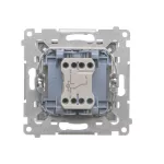 Simon 55 WMDL-0103Lx-114 Łącznik schodowy z podświetleniem LED podświetlenie jak w łączniku pojedynczym (moduł) 10 AX, 250 V~, szybkozłącza; Jasnoszary mat