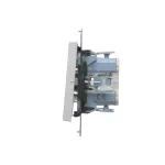 Simon 55 WMDL-0103Lx-143 Łącznik schodowy z podświetleniem LED podświetlenie jak w łączniku pojedynczym (moduł) 10 AX, 250 V~, szybkozłącza; Aluminium mat