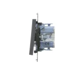 Simon 55 WMDL-0105Lx-116 Łącznik schodowy z podświetleniem LED podświetlenie jak w łączniku pojedynczym (moduł) 10 AX, 250 V~, szybkozłącza; Grafitowy mat