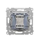 Simon 55 WMDL-0105Lx-143 Łącznik schodowy z podświetleniem LED podświetlenie jak w łączniku pojedynczym (moduł) 10 AX, 250 V~, szybkozłącza; Aluminium mat