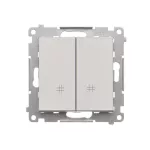 Simon 55 WMDL-TW7-2-143 Łącznik krzyżowy podwójny (moduł) 10 AX, 250 V~, szybkozłącza; Aluminium mat