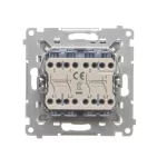 Simon 55 WMDL-TW7-2X-114 Łącznik krzyżowy podwójny bez piktogramu (moduł) 10 AX, 250 V~, szybkozłącza; Jasnoszary mat