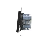 Simon 55 WMDL-TW7-2X-149 Łącznik krzyżowy podwójny bez piktogramu (moduł) 10 AX, 250 V~, szybkozłącza; Czarny mat