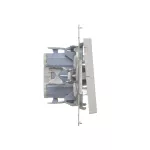 Simon 55 WMDL-0104Mx-143 Łącznik krzyżowy z podświetleniem LED – podświetlenie jak w łączniku pojedynczym (moduł) 10 AX, 250 V~, szybkozłącza; Aluminium mat