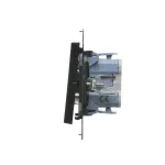 Simon 55 WMDL-0104Mx-149 Łącznik krzyżowy z podświetleniem LED – podświetlenie jak w łączniku pojedynczym (moduł) 10 AX, 250 V~, szybkozłącza; Czarny mat