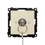 Simon 55 WMDL-0K012x-144 Łącznik na kluczyk roletowy jednobiegunowy (moduł) 3 pozycyjny „I-0-II” 2 styki N/O, 5 A, 250 V~; Szampański mat