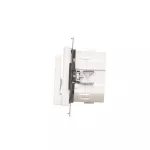 Simon 55 WMDL-TEWH1-111 Łącznik hotelowy elektroniczny z podświetleniem LED z przekaźnikiem 16 A, 230 V~, z opóźnieniem wyłączenia 10,20,30 sek. (moduł); Biały mat