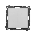 Simon 55 WMDL-TEW2-143 Łącznik elektroniczny podwójny z funcją przycisku lub łącznika czasowego, 2x10 A, 230 V (moduł); Aluminium mat
