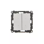 Simon 55 WMDL-TEW2-143 Łącznik elektroniczny podwójny z funcją przycisku lub łącznika czasowego, 2x10 A, 230 V (moduł); Aluminium mat