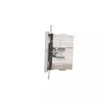 Simon 55 WMDL-TEW2-143 Łącznik elektroniczny podwójny z funcją przycisku lub łącznika czasowego, 2x10 A, 230 V (moduł); Aluminium mat