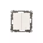 Simon 55 WMDL-TW12A-111 Łącznik jednobiegunowy + łacznik dwubiegunowy – 2 klawisze (moduł) 16 AX, 250 V~, zaciski gwintowe; Biały mat