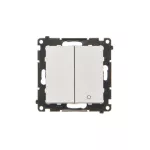 Simon 55 WMDL-TW12A-143 Łącznik jednobiegunowy + łacznik dwubiegunowy – 2 klawisze (moduł) 16 AX, 250 V~, zaciski gwintowe; Aluminium mat