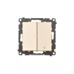 Simon 55 WMDL-TW12A-144 Łącznik jednobiegunowy + łacznik dwubiegunowy – 2 klawisze (moduł) 16 AX, 250 V~, zaciski gwintowe; Szampański mat