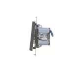 Simon 55 WMDL-TW12A-149 Łącznik jednobiegunowy + łacznik dwubiegunowy – 2 klawisze (moduł) 16 AX, 250 V~, zaciski gwintowe; Czarny mat