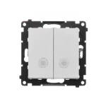 Simon 55 WMDL-TW7-2L-114 Łącznik krzyżowy podwójny z podświetleniem (moduł) 10 AX, 250 V~, szybkozłącza; Jasnoszary mat