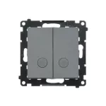 Simon 55 WMDL-TW7-2L-116 Łącznik krzyżowy podwójny z podświetleniem (moduł) 10 AX, 250 V~, szybkozłącza; Grafitowy mat