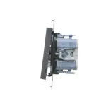 Simon 55 WMDL-TW7-2L-116 Łącznik krzyżowy podwójny z podświetleniem (moduł) 10 AX, 250 V~, szybkozłącza; Grafitowy mat