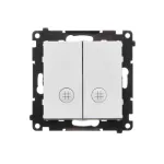 Simon 55 WMDL-TW7-2L-143 Łącznik krzyżowy podwójny z podświetleniem (moduł) 10 AX, 250 V~, szybkozłącza; Aluminium mat