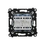 Simon 55 WMDL-TW7-2L-143 Łącznik krzyżowy podwójny z podświetleniem (moduł) 10 AX, 250 V~, szybkozłącza; Aluminium mat