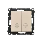 Simon 55 WMDL-TW7-2L-144 Łącznik krzyżowy podwójny z podświetleniem (moduł) 10 AX, 250 V~, szybkozłącza; Szampański mat