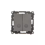 Simon 55 WMDL-TW7-2L-149 Łącznik krzyżowy podwójny z podświetleniem (moduł) 10 AX, 250 V~, szybkozłącza; Czarny mat