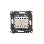 Simon 55 WMDL-TW7-2L-149 Łącznik krzyżowy podwójny z podświetleniem (moduł) 10 AX, 250 V~, szybkozłącza; Czarny mat