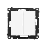 Simon 55 WMDL-TW7-2L2X-111 Łącznik krzyżowy podwójny z podświetleniem bez piktogramu (moduł) 10 AX, szybkozłącza; Biały mat