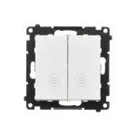 Simon 55 WMDL-TW7-2L2X-111 Łącznik krzyżowy podwójny z podświetleniem bez piktogramu (moduł) 10 AX, szybkozłącza; Biały mat