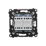 Simon 55 WMDL-TW7-2L2X-111 Łącznik krzyżowy podwójny z podświetleniem bez piktogramu (moduł) 10 AX, szybkozłącza; Biały mat