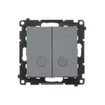 Simon 55 WMDL-TW7-2L2X-116 Łącznik krzyżowy podwójny z podświetleniem bez piktogramu (moduł) 10 AX, szybkozłącza; Grafitowy mat