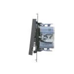 Simon 55 WMDL-TW7-2L2X-116 Łącznik krzyżowy podwójny z podświetleniem bez piktogramu (moduł) 10 AX, szybkozłącza; Grafitowy mat