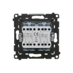 Simon 55 WMDL-TW7-2L2X-116 Łącznik krzyżowy podwójny z podświetleniem bez piktogramu (moduł) 10 AX, szybkozłącza; Grafitowy mat