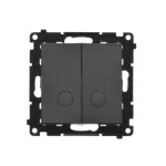 Simon 55 WMDL-TW7-2L2X-149 Łącznik krzyżowy podwójny z podświetleniem bez piktogramu (moduł) 10 AX, szybkozłącza; Czarny mat