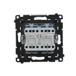 Simon 55 WMDL-TW7-2L2X-149 Łącznik krzyżowy podwójny z podświetleniem bez piktogramu (moduł) 10 AX, szybkozłącza; Czarny mat