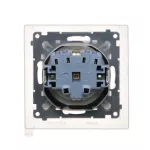 Simon 55 WMDW-321102-111A Gniazdo Schuko do wersji IP44 z przesłonami z uszczelką ramki (moduł) 16 A, 250 V~, szybkozłącza. Klapka transparentna; Biały mat