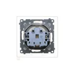 Simon 55 WMDW-321102-143 Gniazdo Schuko do wersji IP44 z przesłonami z uszczelką ramki (moduł) 16 A, 250 V~, szybkozłącza. Klapka w kolorze pokrywy; Aluminium mat