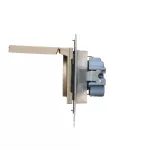 Simon 55 WMDW-321102-144 Gniazdo Schuko do wersji IP44 z przesłonami z uszczelką ramki (moduł) 16 A, 250 V~, szybkozłącza. Klapka w kolorze pokrywy; Szampański mat