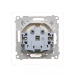 Simon 55 WMDW-321102-144A Gniazdo Schuko do wersji IP44 z przesłonami z uszczelką ramki (moduł) 16 A, 250 V~, szybkozłącza. Klapka transparentna; Szampański mat