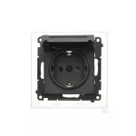 Simon 55 WMDW-321102-149 Gniazdo Schuko do wersji IP44 z przesłonami z uszczelką ramki (moduł) 16 A, 250 V~, szybkozłącza. Klapka w kolorze pokrywy; Czarny mat