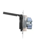 Simon 55 WMDW-321102-149 Gniazdo Schuko do wersji IP44 z przesłonami z uszczelką ramki (moduł) 16 A, 250 V~, szybkozłącza. Klapka w kolorze pokrywy; Czarny mat