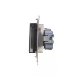 Simon 55 WMDW-321102-149A Gniazdo Schuko do wersji IP44 z przesłonami z uszczelką ramki (moduł) 16 A, 250 V~, szybkozłącza. Klapka transparentna; Czarny mat