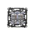 Simon 55 WMDL-0106L3R-0XX Przycisk podwójny zwierny bez piktogramu – osobne podświetlenie dla każdego klawisza (mechanizm) 10 AX, 250 V~, szybkozłącza, czarna rama montażowa