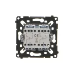 Simon 55 WMDL-0106L4R-0XX Przycisk poczwórny/Przycisk roletowy podwójny trójpozycyjny 1-0-2 (mechanizm) 10 A, 250 V~, szybkozłącza, czarna rama montażowa